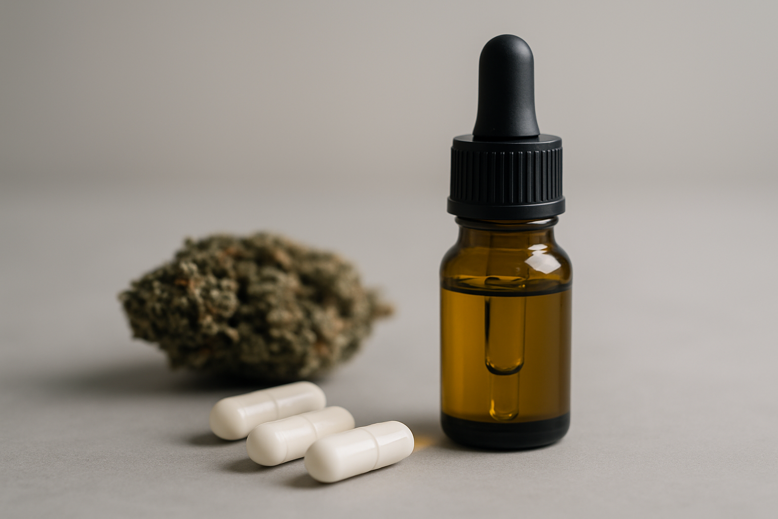 Molekülstruktur von CBN (Cannabinol) mit Schlaf-Symbol