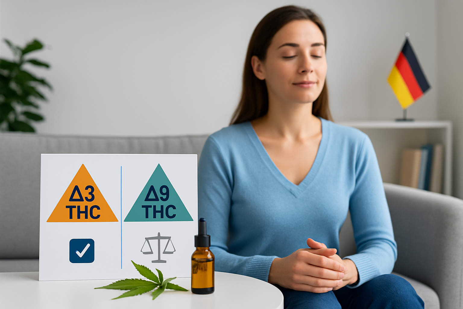 Molekülstruktur von Delta-8-THC im Vergleich zu Delta-9-THC