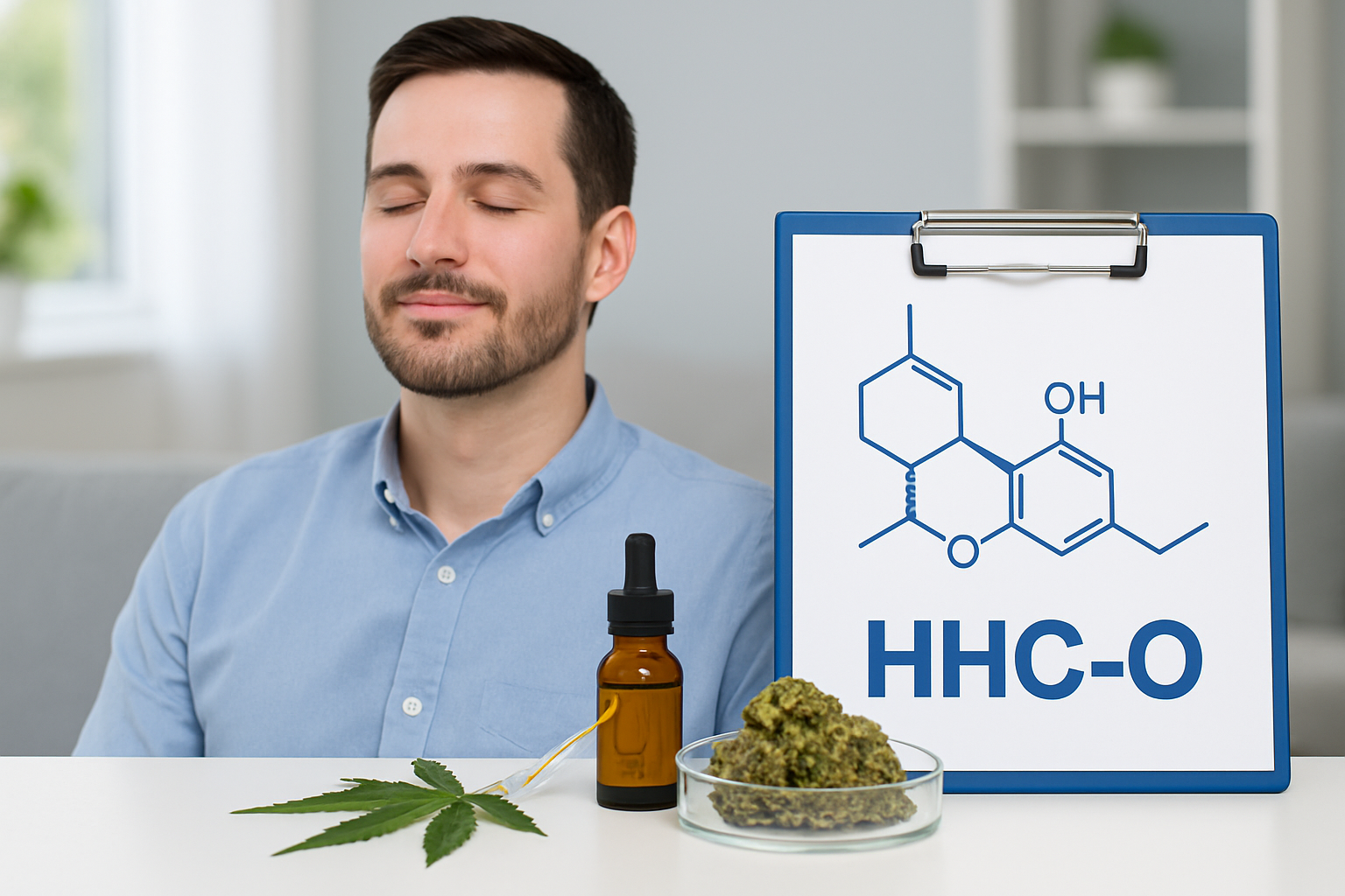 Molekülstruktur von HHC-O Acetat im Vergleich zu HHC