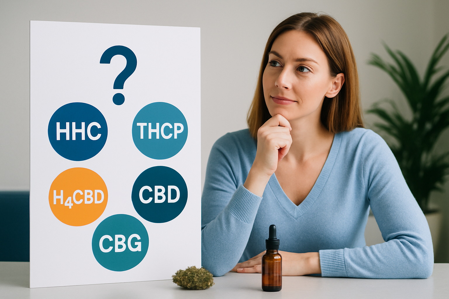 Übersichtliche Vergleichstabelle verschiedener THC-Alternativen mit Wirkungsprofilen